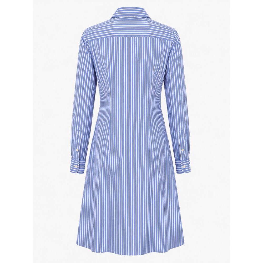 Polo Ralph Lauren Blue White Striped Shirt Dress Cotton Size 12 - Picture 2 of 5